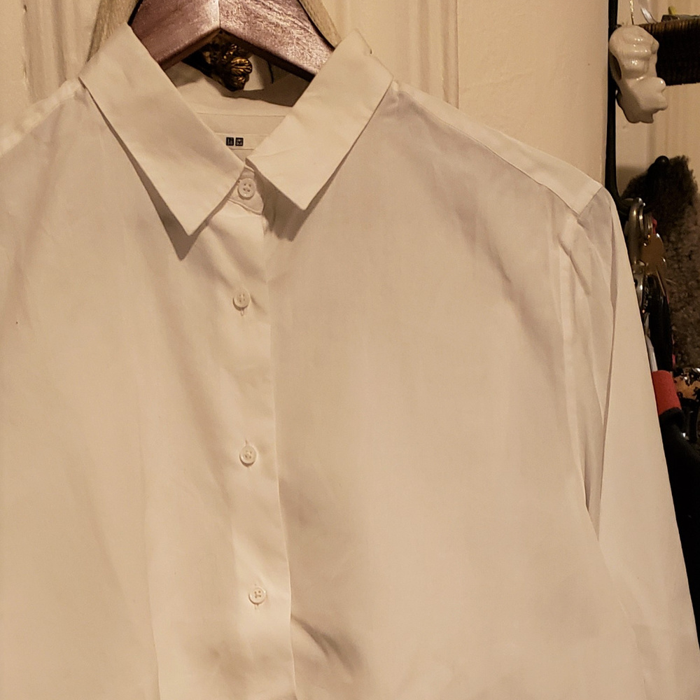 White Cotton mix Women's Blouse